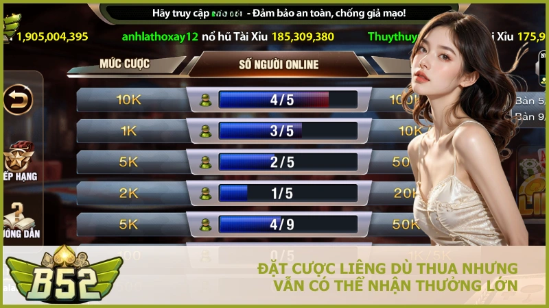 Đặt cược Liêng dù thua nhưng vẫn có thể nhận thưởng lớn