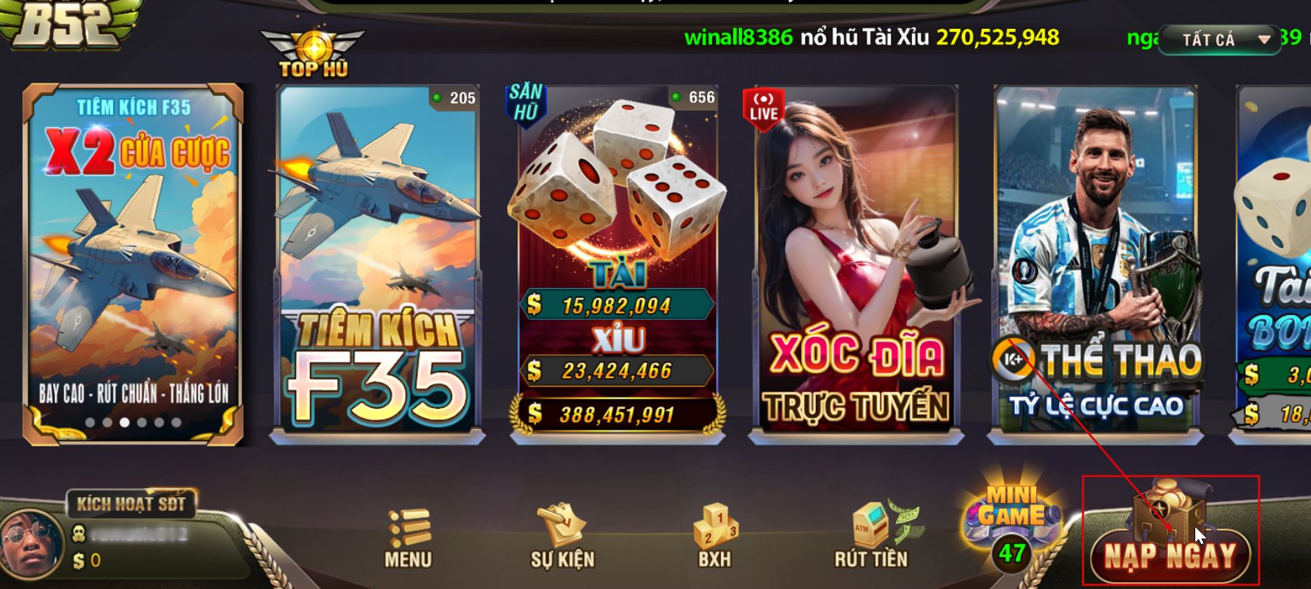 nạp tiền B52Club