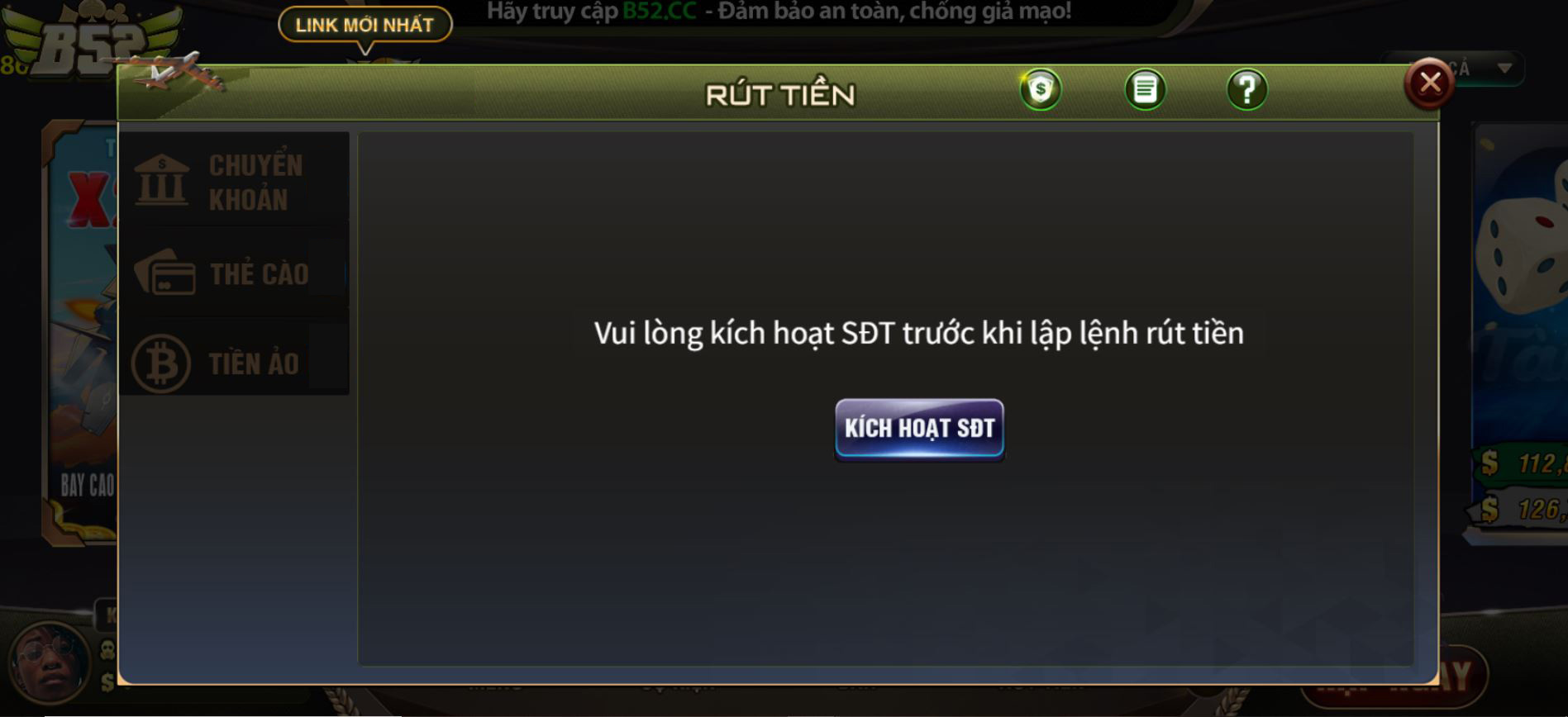 rút tiền B52Club - FAQ