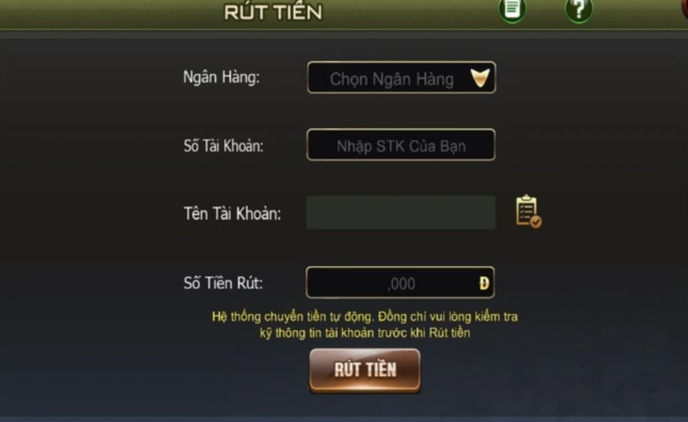 rút tiền B52Club - Ngân hàng