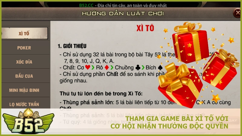 Tham gia game bài Xì Tố với cơ hội nhận thưởng độc quyền